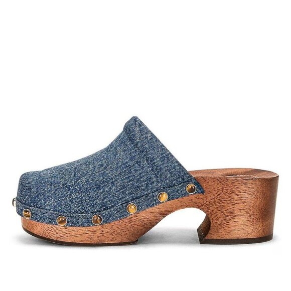 CHLOE Aurna Clogs in Denim 36 With Box Womens Jean Shoes Jean Slides Mules - Picture 6 of 16